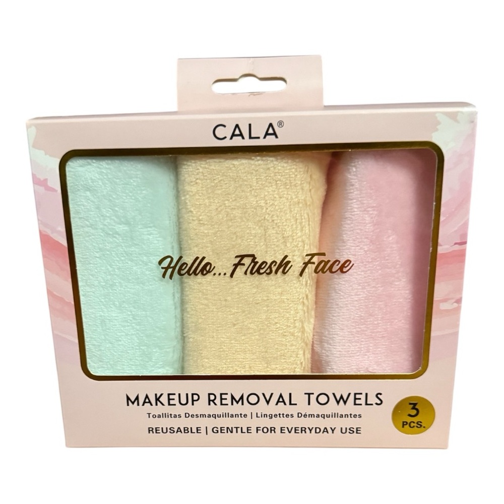 CALA Makeup Removal Towels - Mint, Yellow, Pink
